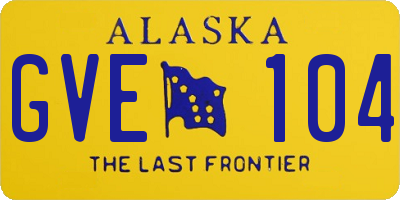 AK license plate GVE104