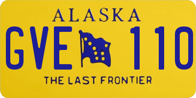 AK license plate GVE110