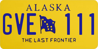 AK license plate GVE111