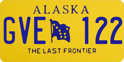 AK license plate GVE122