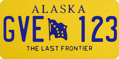 AK license plate GVE123