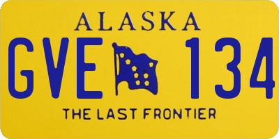 AK license plate GVE134