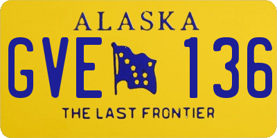 AK license plate GVE136