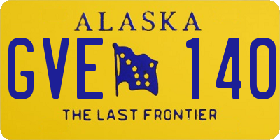 AK license plate GVE140