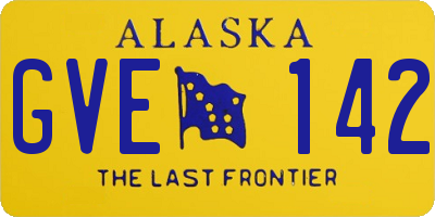 AK license plate GVE142