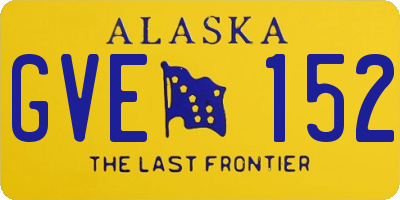 AK license plate GVE152