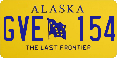 AK license plate GVE154