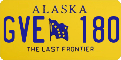 AK license plate GVE180