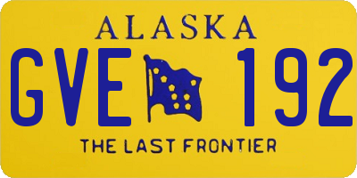 AK license plate GVE192