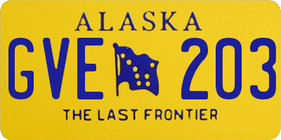 AK license plate GVE203