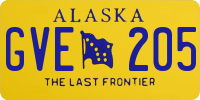 AK license plate GVE205