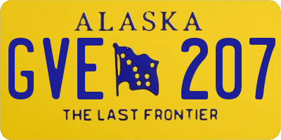 AK license plate GVE207