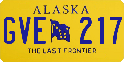 AK license plate GVE217