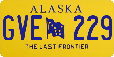 AK license plate GVE229