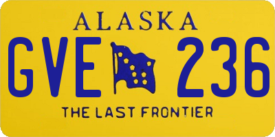 AK license plate GVE236