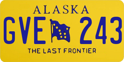 AK license plate GVE243