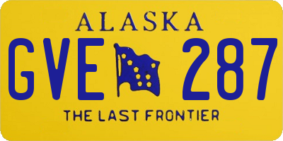 AK license plate GVE287