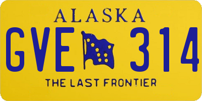 AK license plate GVE314