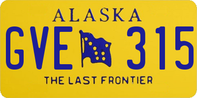 AK license plate GVE315