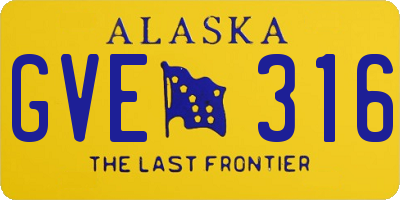 AK license plate GVE316