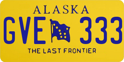 AK license plate GVE333