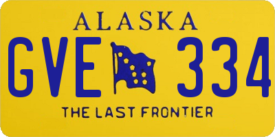 AK license plate GVE334