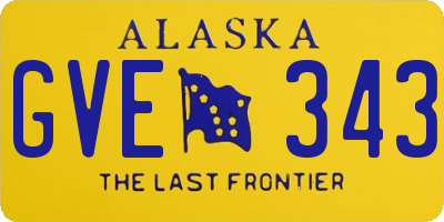 AK license plate GVE343