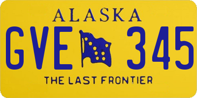 AK license plate GVE345