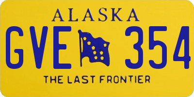 AK license plate GVE354