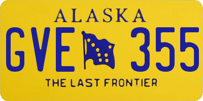 AK license plate GVE355