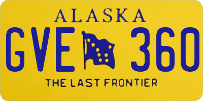 AK license plate GVE360