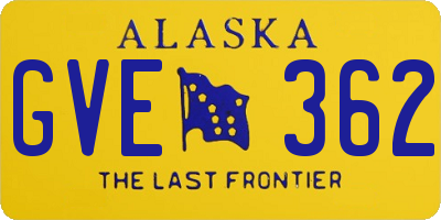 AK license plate GVE362