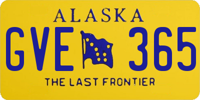 AK license plate GVE365