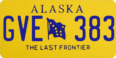 AK license plate GVE383