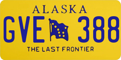 AK license plate GVE388