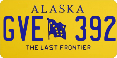 AK license plate GVE392