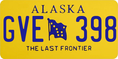 AK license plate GVE398