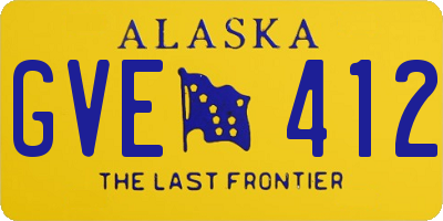 AK license plate GVE412