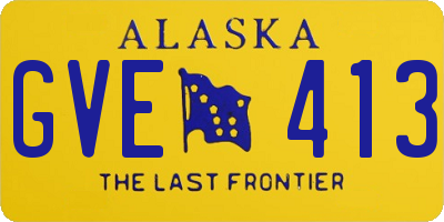 AK license plate GVE413