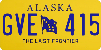 AK license plate GVE415