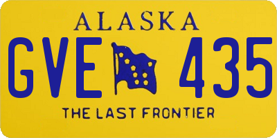 AK license plate GVE435