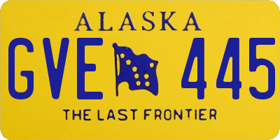 AK license plate GVE445