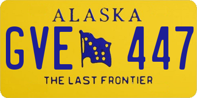 AK license plate GVE447