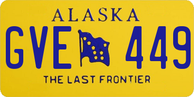 AK license plate GVE449