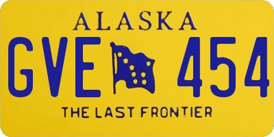 AK license plate GVE454