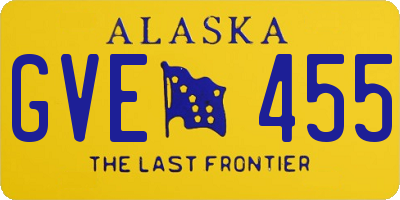 AK license plate GVE455