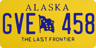 AK license plate GVE458