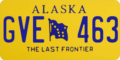 AK license plate GVE463