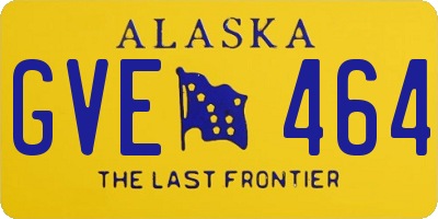 AK license plate GVE464