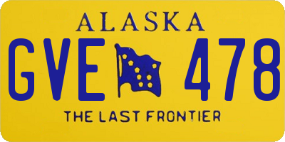 AK license plate GVE478